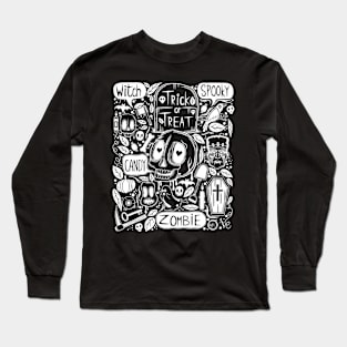 Halloween Doodle- White Long Sleeve T-Shirt